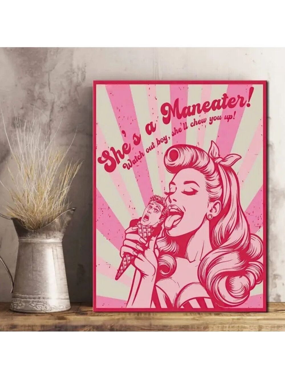 Maneater Canvas Vibrant Bold Unframed Print - Picture 5 of 6